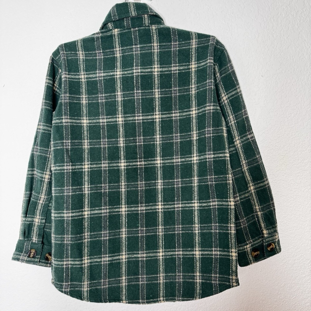 Properly Tied Boys Ranch Flannel Plaid Shirt Size 6 Green Layering Outdoor - Picture 6 of 6